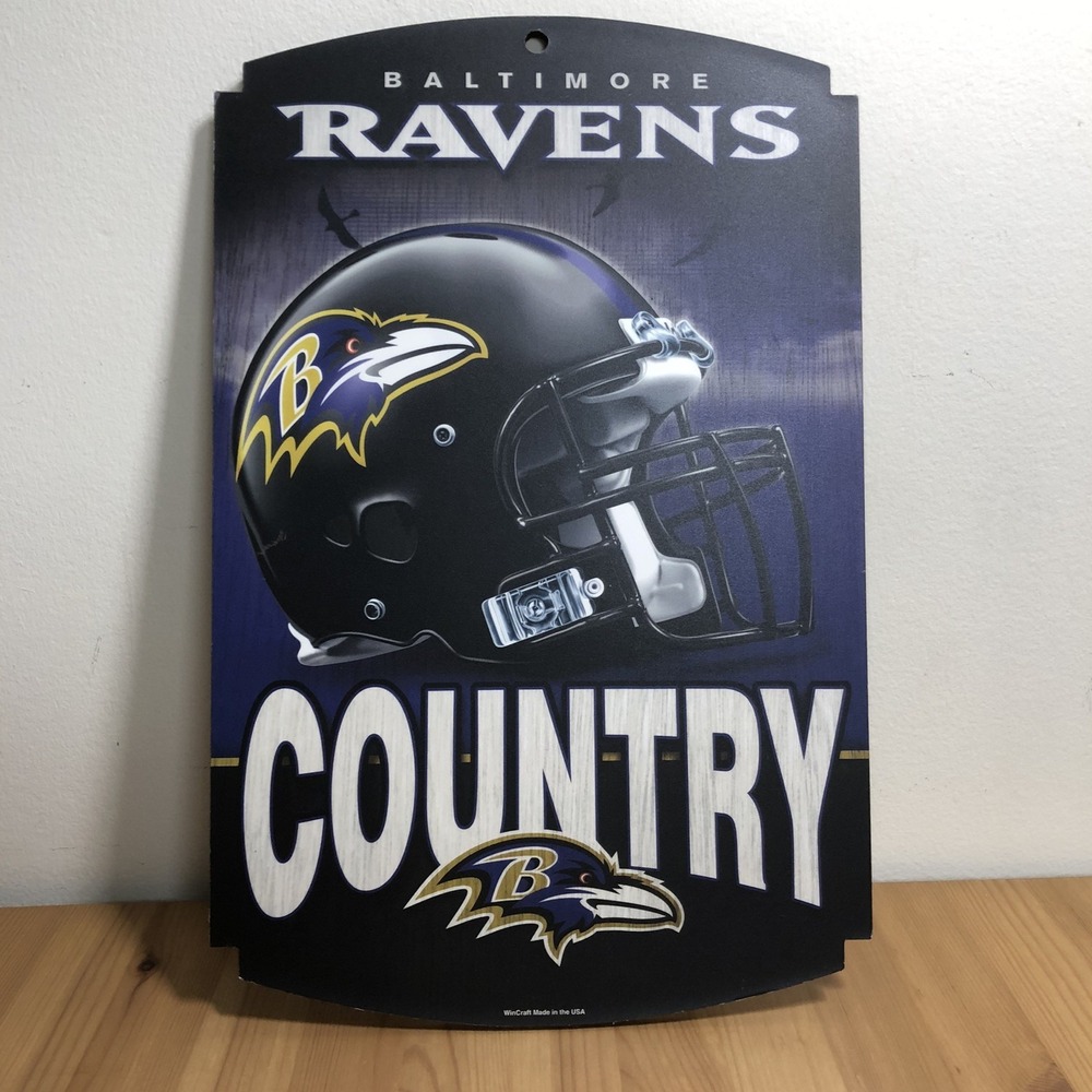 Baltimore Ravens Country NFL WinCraft Wooden Wall Decorative Sign 17" X 11"
